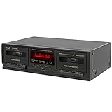 Pyle Dual Cassette Deck Stereo - Compact & Portable Hi-Fi Tape Recorder Player with Digital Professional Noise Reducing System, Automatic Recording, RCA Cables - Record & Play Audio/Music - PT639D