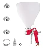 Drywall Wall Painting Sprayer,1.5 Gallon Paint Texture Tool Air Hopper Spray Gun with 3 Nozzle(4.0mm/6.0mm/8.0mm) for Stucco Mud or Popcorn on Walls and Ceiling (Red)