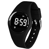 e-vibra Vibrating Alarm Watch, Water Resistant Potty Training Watch Rechargeable Medical Reminder Watch with Timer and 15 Daily Alarms (Black)