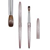 Acrylic Nail Brush Size 8,KEMEISI 100% Pure Kolinsky Nail Art Brushes Sturdy Handle Oval Shaped Acrylic Powder Nail Design Tools for Professional Manicure DIY Home Salon (Brown Gradient)