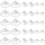 LuluEasy 30 Pieces 3 Sizes Clear Suction Cups for Glass, Without Hooks, Plastic Sucker for Home Organization Festival Decoration Window, Assorted Sizes 0.8 inch + 1.2 inch + 2.2 inch