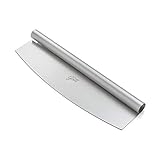 HANS GRILL PIZZA CUTTER ROCKER BLADE | 14' Large Japanese Grade Sharp Stainless Steel Rocking Pizza Knife Cutter | Professional Nonstick Pizza Slicer With Cover For Kitchen Or Commercial Chef Use.