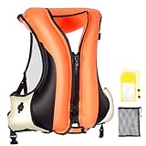 Snorkel Vest for Adults/Teens, Inflatable Snorkeling Vest for Men & Women(66-220lb), Portable Buoyancy Jacket for Paddle Board, Floating, Kayaking, Boating, with Mesh Bag & Waterproof Phone Pouch