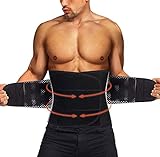 TAILONG Neoprene Waist Trimmer Ab Belt for Men Weight Loss Trainer Corset Slimming Body Shaper Workout Sauna Hot Sweat Band (Black with Band, XL)