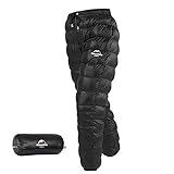 Men Women Winter Warm Packable Down Pants Compression Snow Trousers Windproof Water-Resistant Outdoor Camping Insulated Pants with Storage Bag(L)