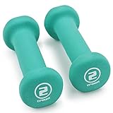 Set of 2 Body Sculpting Hand Weights - Soft Neoprene Coated Dumbbell Set - Supplies for Exercise, Workout, Weight Loss, Body Building - for Men, Women, Seniors, Teens, and Youth (2 LB)