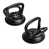 FCHO Glass Suction Cup Heavy Duty Aluminum Vacuum Plate Puller Handle Holder Hooks Duty Galss Lifting/Tile Suction Cup Lifter/Moving Glass/Pad for Lifting (Black, 2Pack)