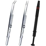 4 Claw Piercing Micro Grabber,Diamond Stone Tweezer Gem,Jewelry Tweezers Precision Tweezer | Stainles Steel Industrial tweezers for quality control and inspection of a wide range of products 3Pcs