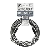 BV Dog Tie Out Cable 25 Feet - Dog Leads for Yard Heavy Duty - Up to 250 Pounds | Tie Out Cable for Dogs, Reflective Dog Lead, Dog Cable 25ft | Rust Free Dog Chain for Yard Outdoor (Gray)