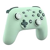 PXN P50L Wireless Switch Pro Controller, Dual Shock Gamepad Joystick Support Turbo, Macro, Gyro Axis, Wake-Up, Programmable Dual Connection for Switch/Lite/OLED/iOS (16 versions only) / PC (Green)