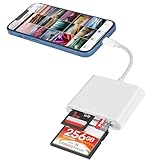 SD CF Card Reader Compatible with iPhone/iPad SD CF TF Memory Card Reader Adapter Digital Trail Game Camera Accessories No Need App