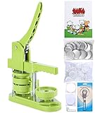 Happizza Button Badge Maker Machine (3rd Gen) Installation-Free, 58mm (2.25in) DIY Pin Button Maker Press Machine Badge Punch Press with Free 100pcs Button Parts&Pictures&Circle Cutter&Magic Book