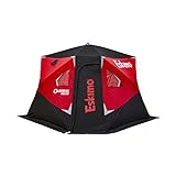 Eskimo Outbreak 450XD Pop-up Portable Insulated Ice Fishing Shelter, 75 sq ft. Fishable Area, 4-5 Person,Red/Black