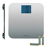 Salter Max Capacity 250kg Digital Bathroom Scales – Easy Read Display, Large Platform More Foot Room, Step-On Instant Weight Reading, Carpet Feet Accuracy Uneven Floors, 15 Year Guarantee - Silver