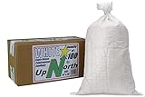 UpNorth Sandbags - Box of 100 - Empty Woven Polypropylene Sand Bags w/Ties, w/UV Protection; size: 14' x 26', color: White
