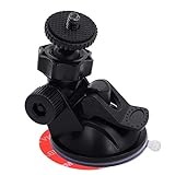 iSaddle CH01A 1/4' 1/8' Thread Camera Suction Mount Tripod Holder in Dash Cam Mount Holder - Screw Tripod Windshield Holder Fits Sony/Ricoh/HP/GoPro/Oculus (M4 M6 Screw Join Ball Included)