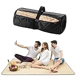 CANDY CANE Extra Large Picnic Quilt Blanket (78”x56”), Outdoors, Camping, Sandproof Beach Blanket Stylish Straw Design Park mat, Foldable, Portable, Washing Machine