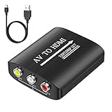 GINGIN AV to HDMI Converter, AV to HDMI Adapter Support 720p/1080p for PS1/PS2/PS3/Xbox 360/WII/N64/SNES/STB/VHS/VCR/Blue-Ray DVD Players