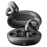 Sanag Open Ear Wireless Earbuds Bluetooth 5.3 with Microphone Clip On Ear Headphones with Charging Case Compatible with iPhone/Samsung Phone for Men, Women - Black