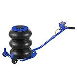 3 Ton/6600 lbs Triple Bag Air Jack Pneumatic Bag Jack Lift Up to 15.75 Inch 3-5S Fast Lifting Air Jack for Garage Cars Trucks with Adjustable Long Round Handle Blue
