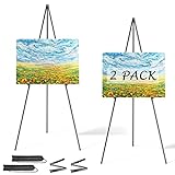 Easel Stand for Display, Aredy 63' Portable Painting Easel, Lightweight Metal Easels for Painting Canvas, Wedding Sign (2 Pack)