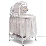 Simmons Kids Deluxe Hands-Free Auto-Glide Bedside Bassinet - Portable Crib Features Silent, Smooth Gliding Motion That Soothes Baby, Embossed Paisley