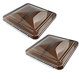 Leisure Coachworks 2 Packs 14 Inch RV Roof Vent Cover Universal Replacement Vent Lid Smoked for Camper Trailer Motorhome (Smoked 2-Pack)