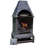 The Blue Rooster Casita Grill Chiminea Outdoor Fireplace Wood Burning Firepit and Pizza Oven