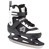 Deluxe Adjustable Ice Skates - for Boys and Girls, Two Awesome Colors - Black and Pink, Faux Fur Padding and Reinforced Ankle Support, Fun to Skate! (Black, Small Junior 13-3)