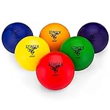 GSM Brands Dodgeballs - Foam, Soft Skin, Low Bounce, 5.9' - Set of 6 Dodge Balls for Kids and Adults