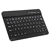 Ultra-Slim Bluetooth Keyboard Portable Mini Wireless Keyboard Rechargeable for Apple iPad iPhone Samsung Tablet Phone Smartphone iOS Android Windows (7 inch Black)