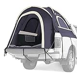 Lanceton Pickup Truck Tent, Fit 5.5-6 Foot Truck Bed, Waterproof PU3000 high Density Polyester Oxford, Windproof Pole and Insect-Prevention Double Layer Mesh Window & Door, Unique Rear Window Pipe