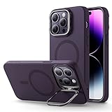 ESR for iPhone 14 Pro Max Case,Compatible with MagSafe Case with Silicone,Military-Grade Protection,Built-in Camera Ring Stand,Magnetic Phone Case for 14 Pro Max,Cloud Kickstand Case HaloLock Purple