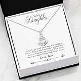 To My Daughter- Never Forget that I LOVE YOU, Friendship Anchor Necklace, silver chain, gold chain, gifts for him, gifts for her,birthday gift, aesthetic jewelry G0441