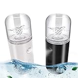 2Pack Kingsmile Facial Mister, Portable Face Mister, Cool Nano Mist Sprayer for Face Hydrating, Mini Handy Mister for Eyelash Extensions with 1oz Large Capacity Screwing Visual Water Tank Black/White