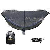 Hammock Bug Net - 12' Hammock Mosquito Net Fits All Camping Hammocks, Compact, Lightweight and Fast Easy Set Up, Security from Bugs and Mosquitoes, Essential Camping and Survival Gear (Black)
