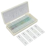 50pcs Prepared Microscope Slides Set with Specimens, Plants Insect Animal Microbe Human Tissue Slides Set for Basic Biological Science Education (50pcs)
