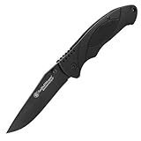 Smith & Wesson Extreme Ops SWA25 7.8in High Carbon S.S. Folding Knife with 3.3in Clip Point Blade and Aluminum Handle for Outdoor, Tactical, Survival and EDC,Black