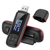 AGPTEK U3 USB Stick Mp3 Player, 8GB Music Player Supports Replaceable AAA Battery, Recording, FM Radio, Expandable Up to 128GB, Black