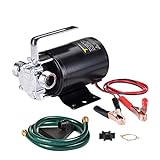 Trupow DC 12-Volt 1/10HP 330GPH Battery Powered Mini Portable Electric Utility Sump Transfer Water Pump with Water Hose Kit