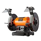 VEVOR Bench Grinder, 8 inch Variable Speed Bench Grinder with 5.0A Brushless Motor, Table Grinder with Cast-aluminum Tool Rest for Heavy Duty Sharpening Grinding Application