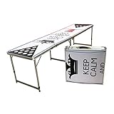 New 8' Aluminum Beer Pong Table with Holes for Cups Portable Adjustable Folding Indoor Outdoor Tailgate Party Game Game Keep Calm and Play Beer Pong #09