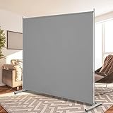 RANTILA Single Large Panel Room Divider, Privacy Screen for Office, Partition Separators, Freestanding Divider 71''W x 71''H, Grey