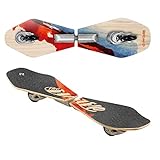 Street Surfing 2-wheeled Wave Board Rider Abstrakt with Wooden Deck. Skateboards with direction-caster for Adults and Kids ages 6+. Caster Boards for men and women. Old School design. Skate with style