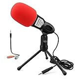Condenser Microphone,Computer Microphone,SOONHUA 3.5MM Plug and Play Omnidirectional Mic with Desktop Stand for Gaming,YouTube Video,Recording Podcast,Studio,for PC,Laptop,Tablet,Phone