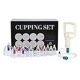 VONOYA 12pc Cupping Therapy Set, Pump and B2-B7 Suction Cups, Chinese Massage Tool Kit for TCM Acupoint Therapy Lymphatic Drainage Neck and Back Pain Relief Black