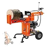 SuperHandy Portable 25 Ton Gas Log Splitter with 7HP Engine, Bucher Gear Pump, and Horizontal/Vertical Half Beam Steel Wedge for Firewood Splitting and Forestry Harvesting