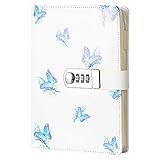 JunShop Creative Password Lock Journal Diary Digital Locking Diary Notepad Book Combination Journal Diary with lock A5 Planner Cover (Style 2)