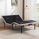 ASONLY Adjustable Bed Frame Queen, Adjustable Bed Base with Massage, Zero Gravity Electric Bed with Wireless Remote, Head and Foot Incline, Dual USB Ports, Underbed Lighting, Easy Assembly
