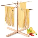 iSiLER Natural Beech Wood Pasta Drying Rack, Pasta and Spaghetti Dryer Stand with 4 Branched, Detachable Arms for up to 4 Pounds of Pasta Dough